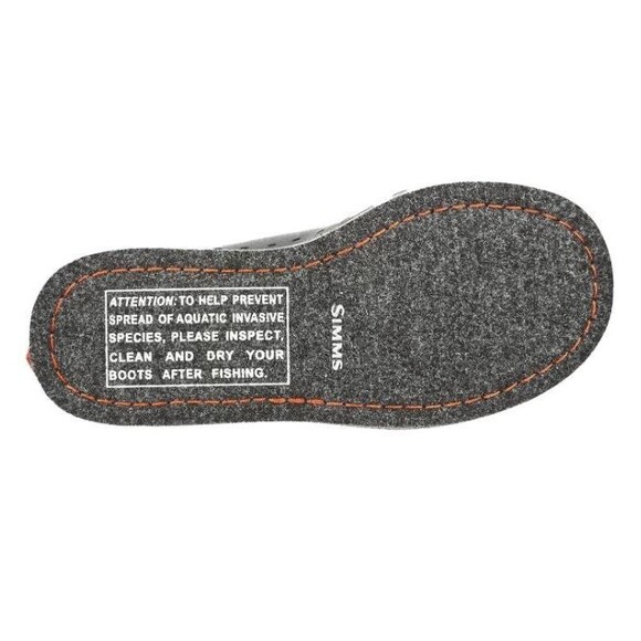 Simms Tributary Wading Boots Men's 8 Brown 12mm Felt Sole Lace Up Fishing Shoes - Picture 10 of 15